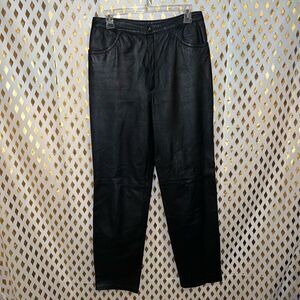 Karen vintage leather motorcycle pants black high waist size L